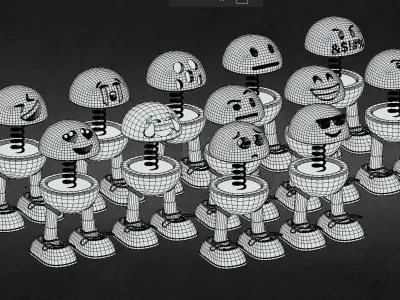 Car emojis pack Low-poly 3D model