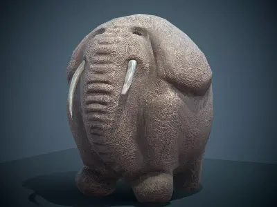 Ethnic elephant Low-poly 3D model