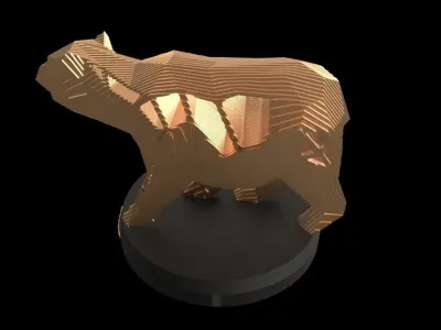 Parametric V Bear Low-poly 3D model