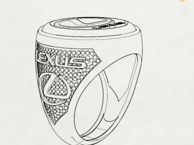 lexus ring Silver Gold  Print 3D print model