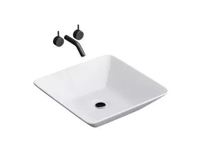 White Vessel Sink washbasin 3D model
