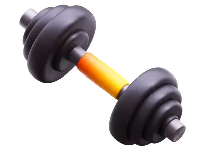 Barbell dumbbell Low-poly 3D model