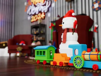 80 Christmas Decoration Pack Low-poly 3D model