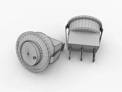 Round Rocker Switch 3D model