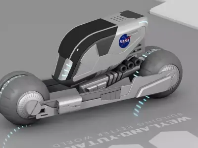 sci-fi moon explorer truck 3D model