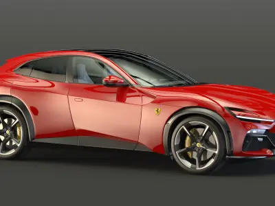 2023 Red Ferrari Purosangue SUV 3D model