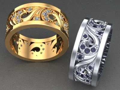 floral ring 06 3D print model