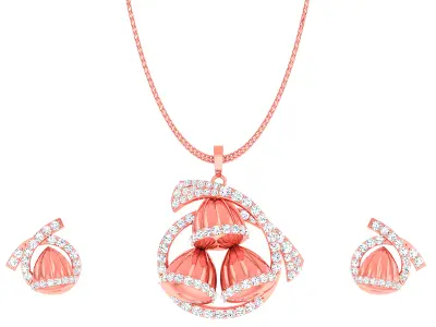 Pendant Earrings combo - 4876 3D print model