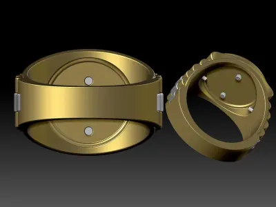 Eagle Man Ring silver gold printable jewelry 3D print model