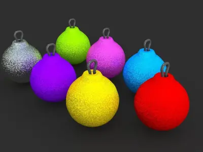 Decorative Glitter Balls Low-poly 3D model