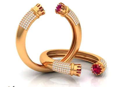 Twin RUBY Bangle 3D print model