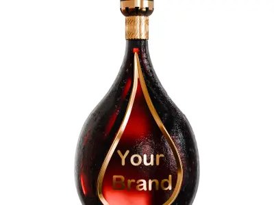 Luxury Wine Bottle Stylized Branding-Ready 3D Model 3D model