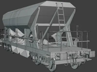 Hopper wagon PBR VII 3D model