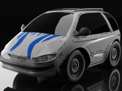 Cartoon toy vehicles Low-poly 3D model