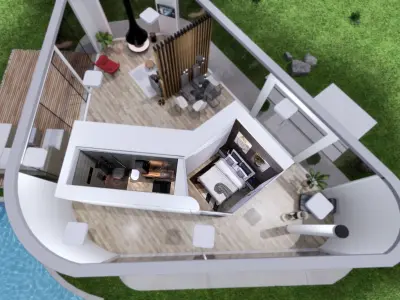 round glass house ZALA 3d model Low-poly 3D model