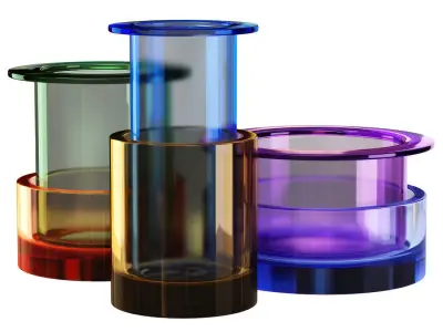 Tricolore Collection of Vases by Sebastian Herkner Low-poly 3D model