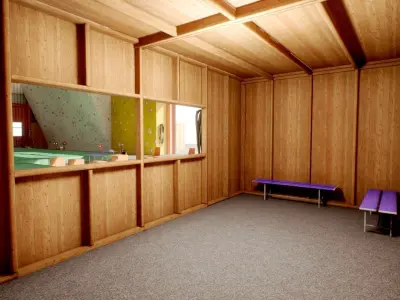 Bouldering Gym - Environment and Props Low-poly 3D model