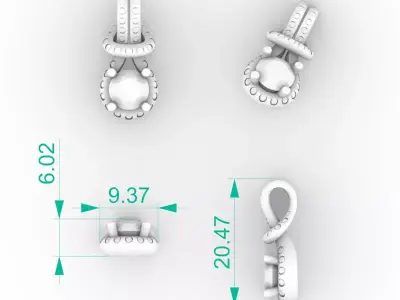 Luxury 1 Carat Diamond Pendant  3D print model