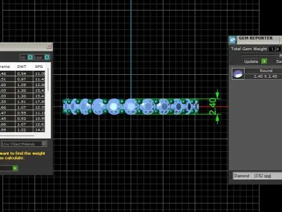 U Shaped Eternity Ring 2 point 4 mm stone size swiss 11 and EU51 3D print model