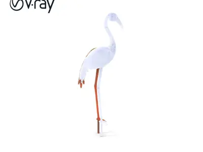 Metallic Crane Sculpture D Model Pack Low-poly 3D model