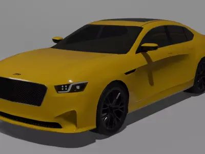 Sporty D-Segment Sedan Low-poly 3D model