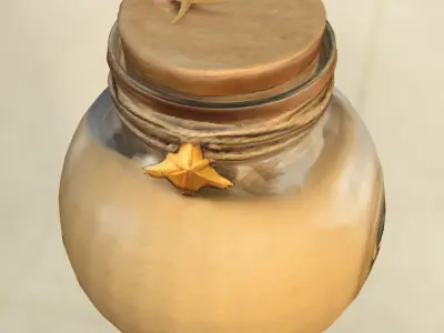 Starfish Sand Jar Low-poly 3D model
