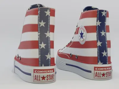 Basketball Leather Shoes Converse All Star USA 3D model