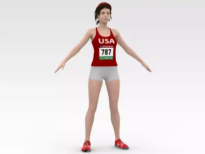 Athletic Runner 3D model purchase
