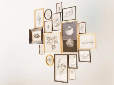 Picture frames on the wall 3D model