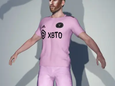 Messi in the inter de miami - 3d model 3D model