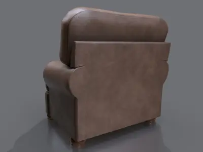 Leather couch Low-poly 3D Game ready model Low-poly 3D model Low-poly 3D model