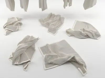 Towel Collection 3 towels - towels 3D model