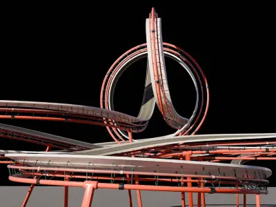 Ultra-Detailed 3D Stunt Track Low-poly 3D model