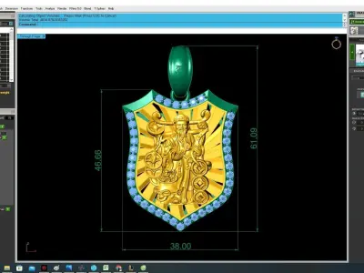 Luxury Shield Pendant Men Jewelry 3D Model  3344 3D print model