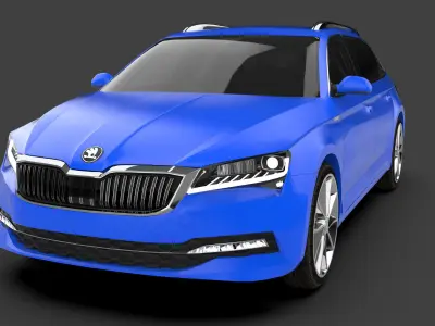 Skoda Superb 2019 Estate Sportline Exterior-Interior 3D model