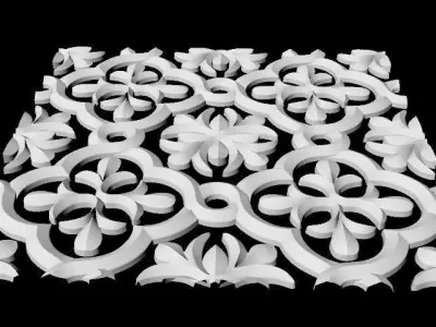 Central decor ornament for furniture 3D model 299