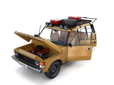 Range Rover Classic with chassis and interior v1 3D model