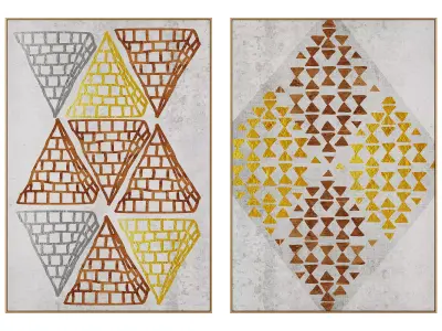 Abstract Painting Frame set 3D model 89
