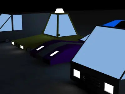 Cartoon Car Pack Low Poly Low-poly 3D model