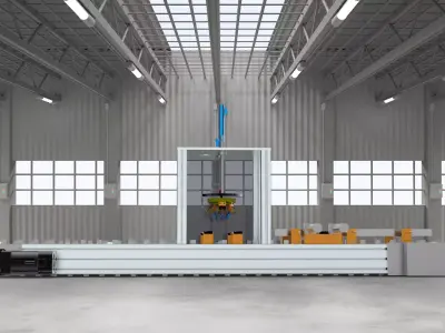 Cleaning assembly line 3D model