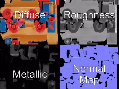 Colorful Wooden Train model pack Texture