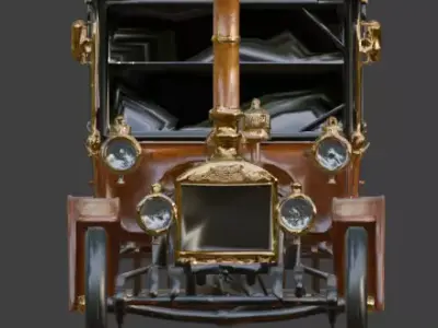 Stylized 3D Steampunk Vintage Automobile Low-poly 3D model