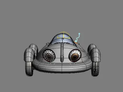 Car cartoon 02 Low-poly 3D model