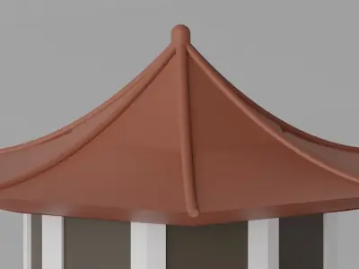 Cartoon Chinese Pavilion 3D model