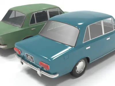 80s Russian Car Low poly Low-poly 3D model