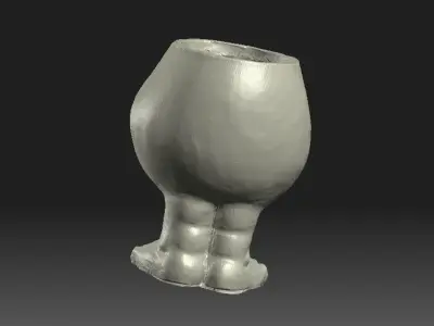 FlowerpotSmileGrandma statue of smiling face 3D print model