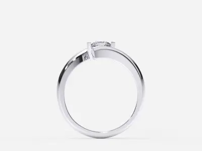 ZDR0217 solitaire engagement ring gold 3D print model