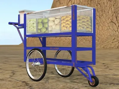  Thai fruit cart 3D model