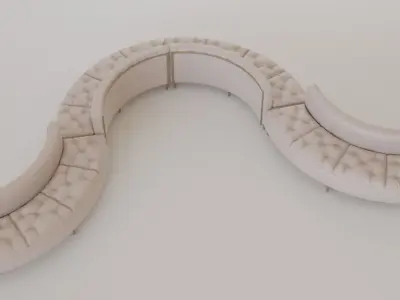 Luxury Circular Seating Modules Pack Low poly PBR Low-poly 3D model