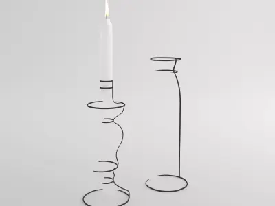 2d Flower and candle holder 3D model